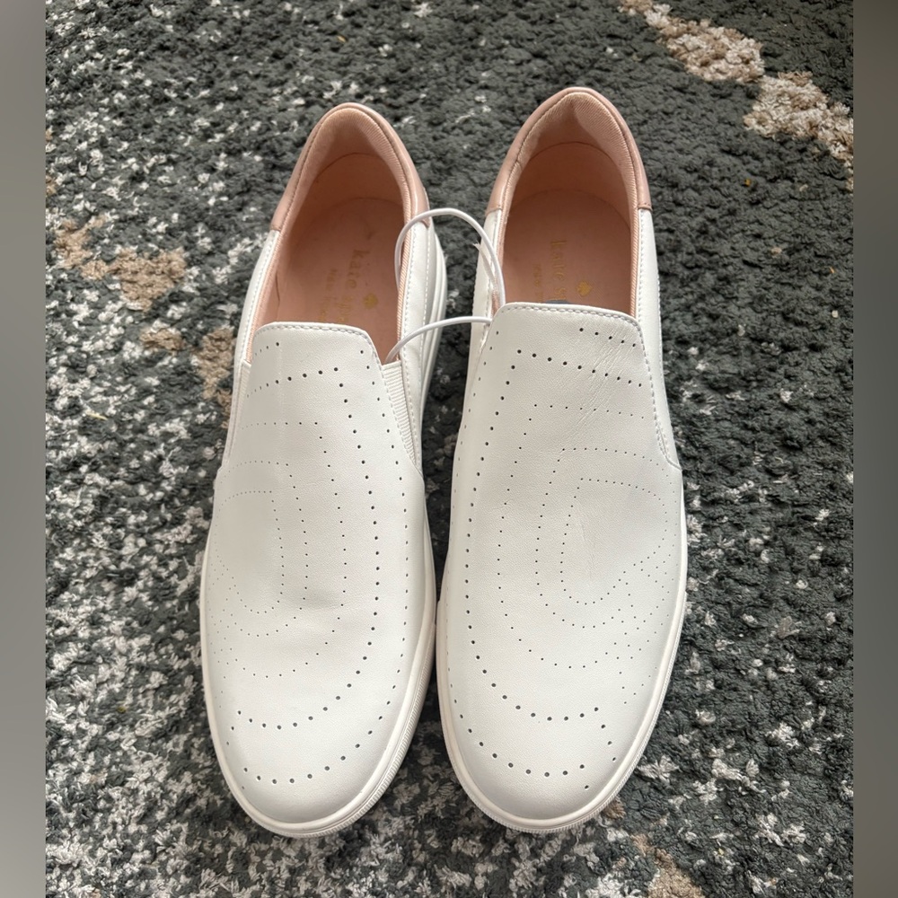 New Kate spade- New York - White and Pink  Slip-On Loafers- Without Tag